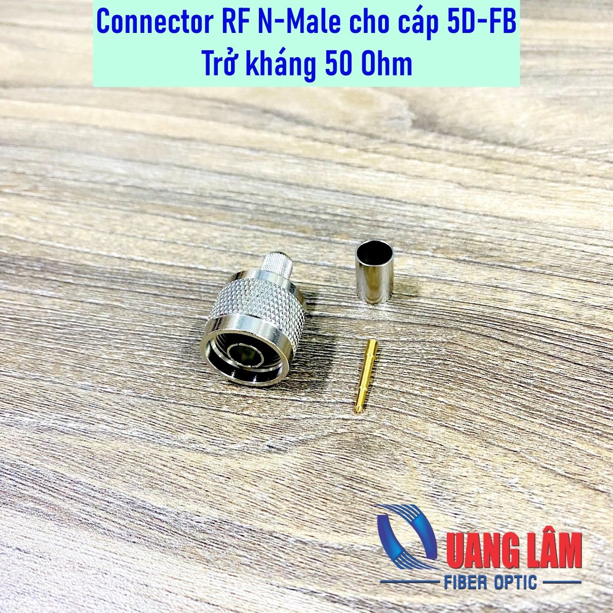 Connector N-Male cho cáp 5D-FB LMR-300 (Đầu thẳng) - Dạng đuôi bóp cose N-C-J-5