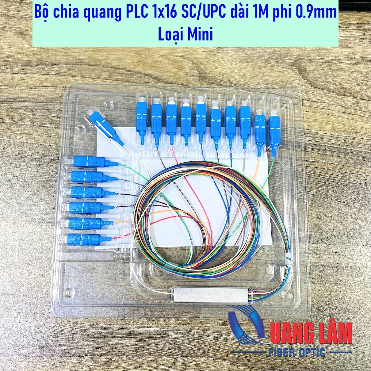 Bộ chia quang PLC 1x16 SC-UPC phi 0.9mm dài 1M - Loại Mini