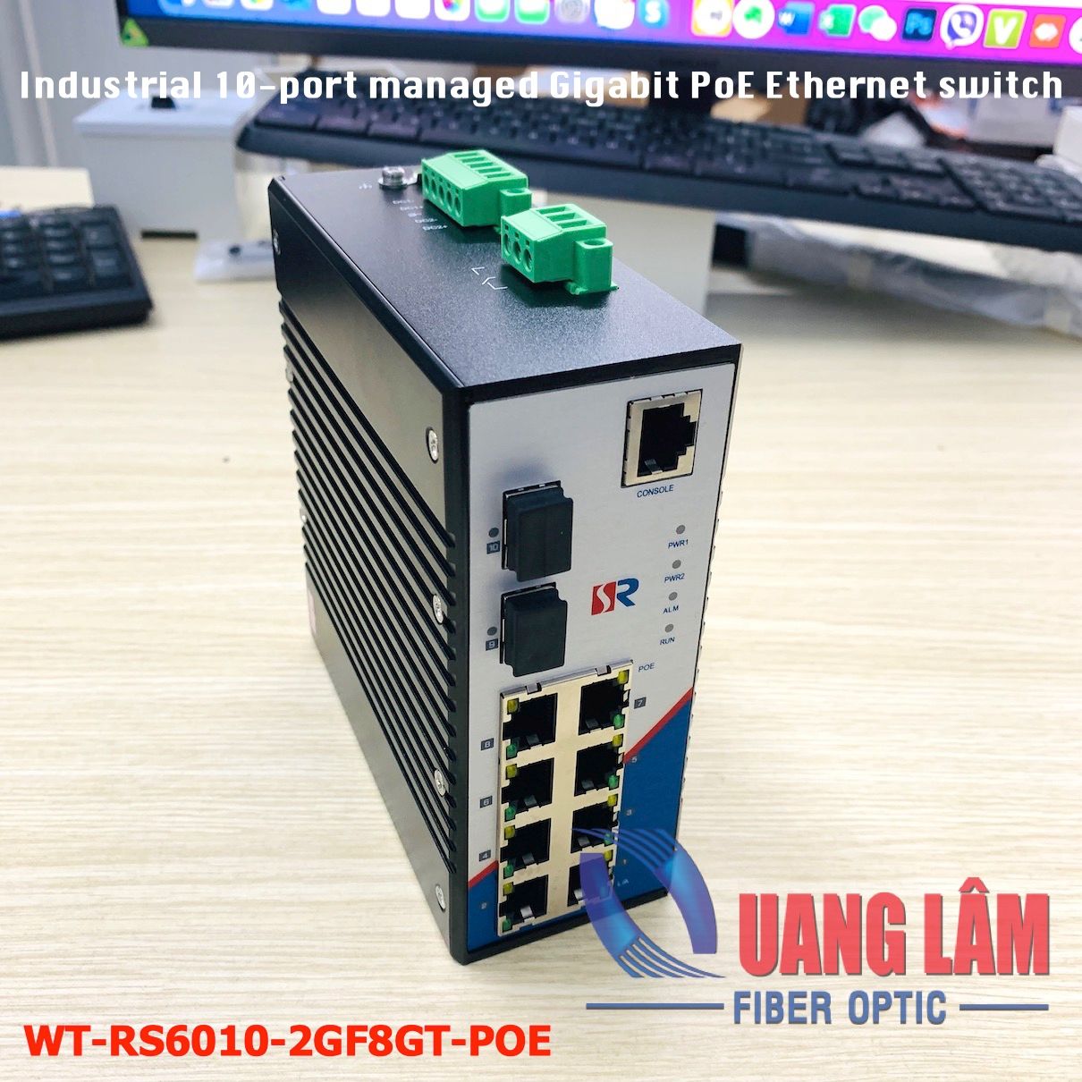 Industrial Switch Managed 02 port Fiber GE(SFP slot) + 8 Port 10/100/1000M RJ45 with POE, WT-RS6010-2GF8GT-POE