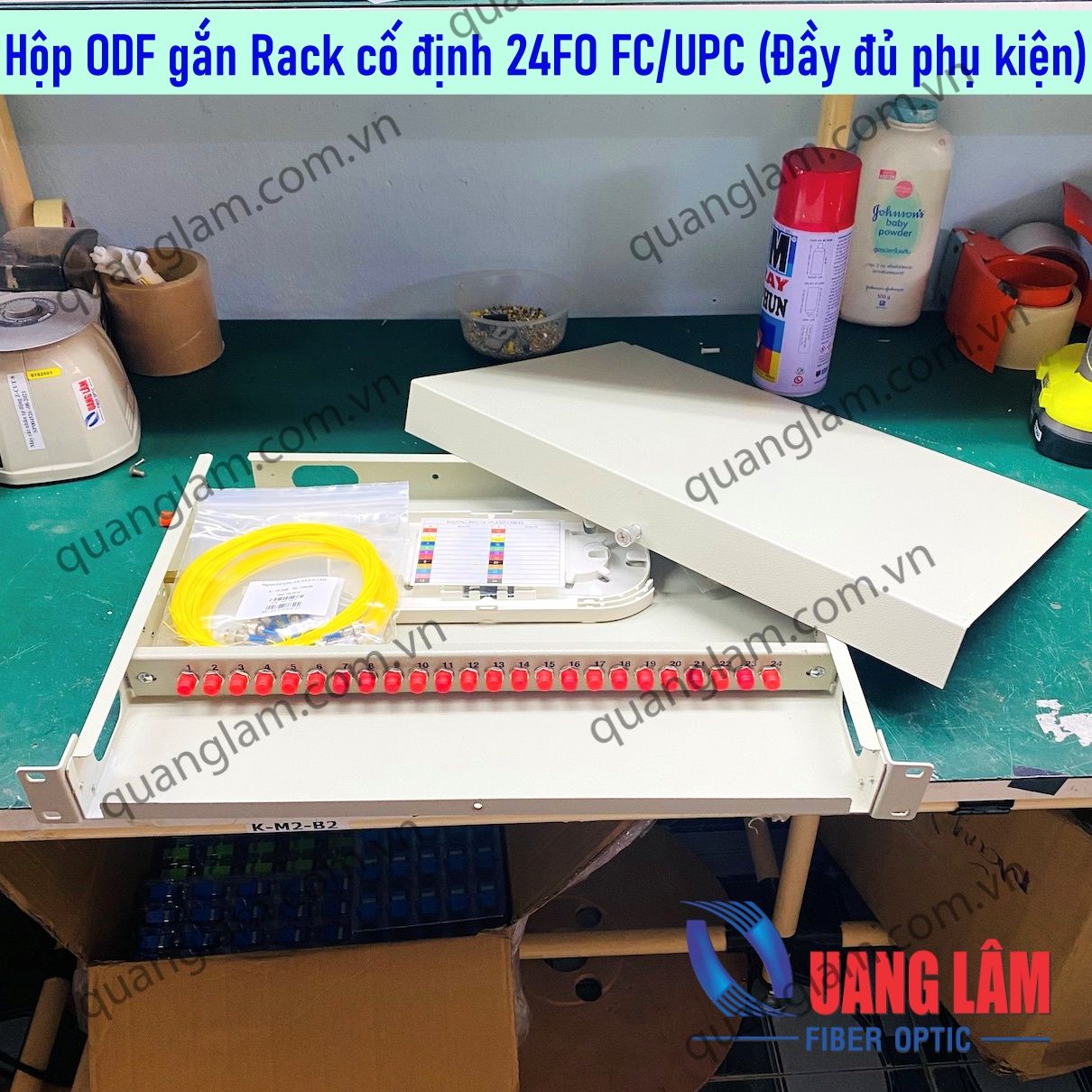 Hộp ODF gắn Rack cố định 24FO FC/UPC - Đầu tròn vặn (Bao gồm Adapter FC/UPC, Dây nối quang,Ống Co Nhiệt, Khay Nối Quang) Chưa Có Đánh Giá 0 Đã Bán