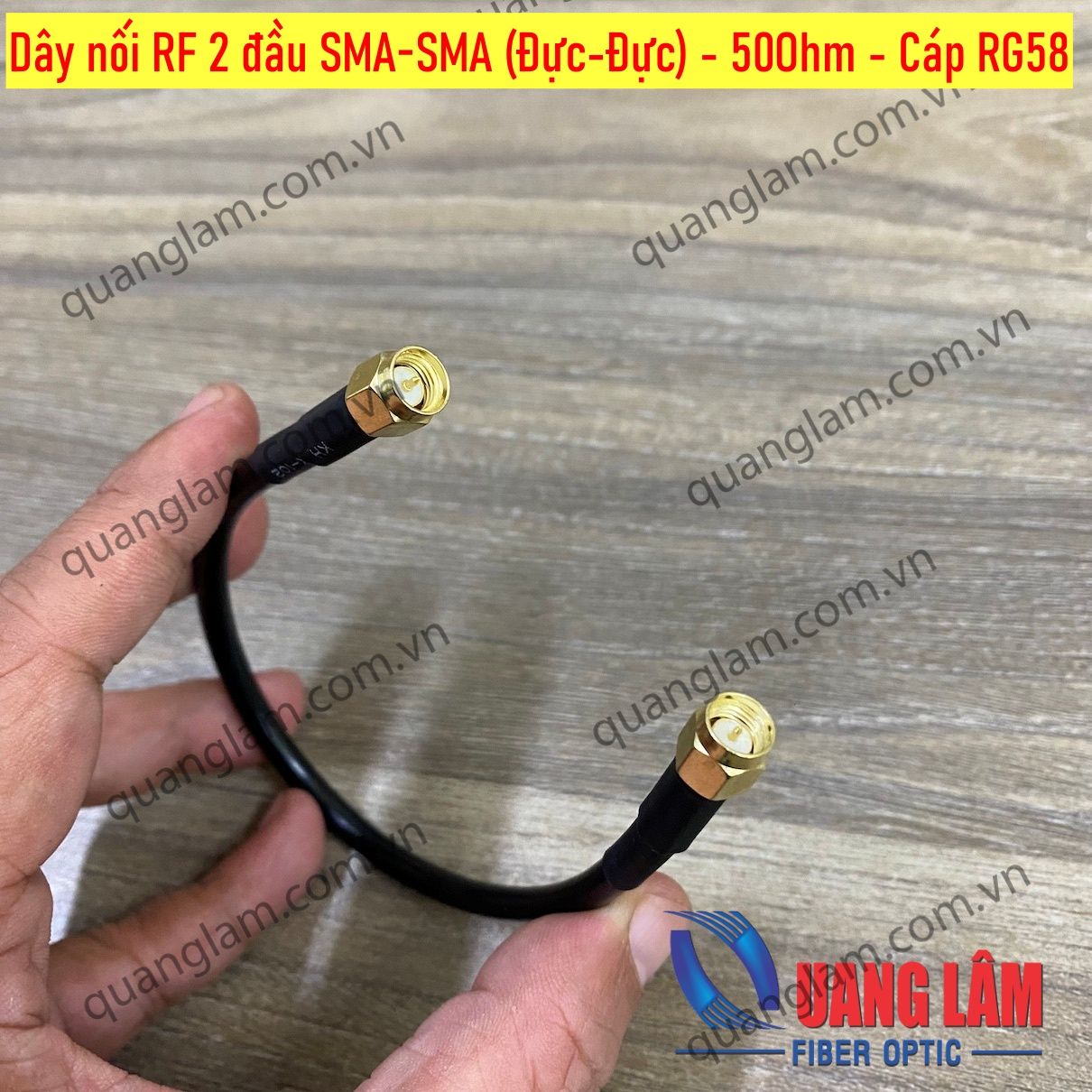 Dây nối RF 2 đầu SMA-SMA (Đực-Đực) - 50Ohm - Cáp RG58