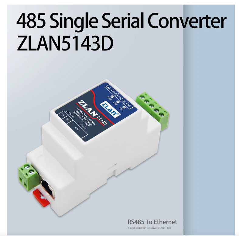 Bộ chuyển đổi tín hiệu Modbus RS485 sang Ethernet ZLAN5143D DIN-type Serial Device Server/Modbus Gateway