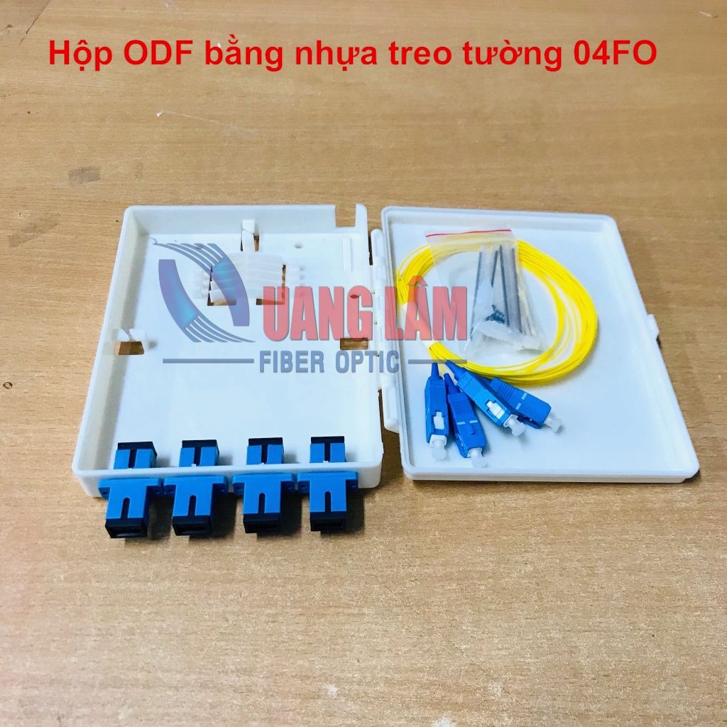 Hộp ODF bằng nhựa 04FO SC/UPC - Trong nhà - Đầy đủ phụ kiện