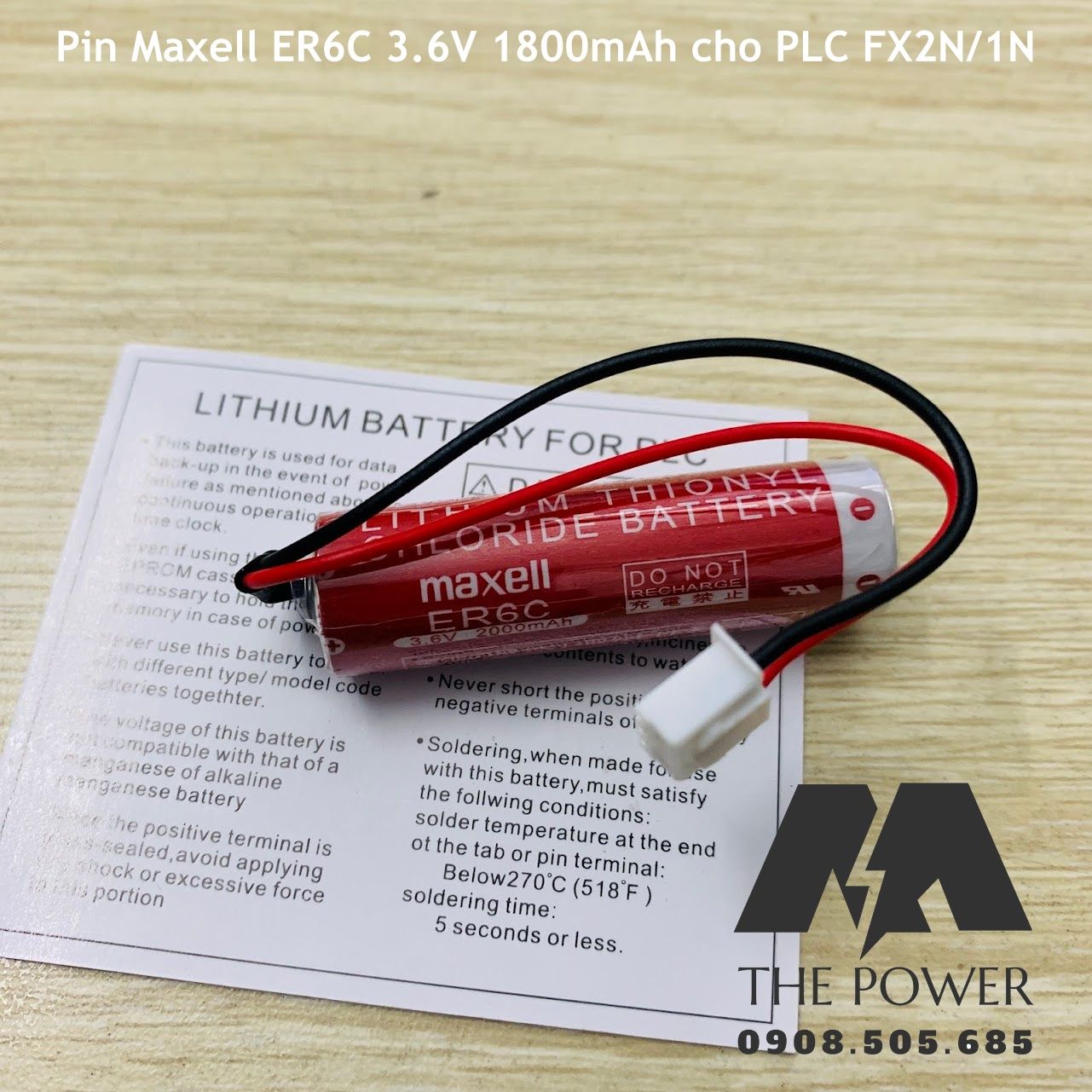 Pin nuôi nguồn Maxell ER6C(AA) 3.6V cho PLC Mitsubishi FX1N/2N
