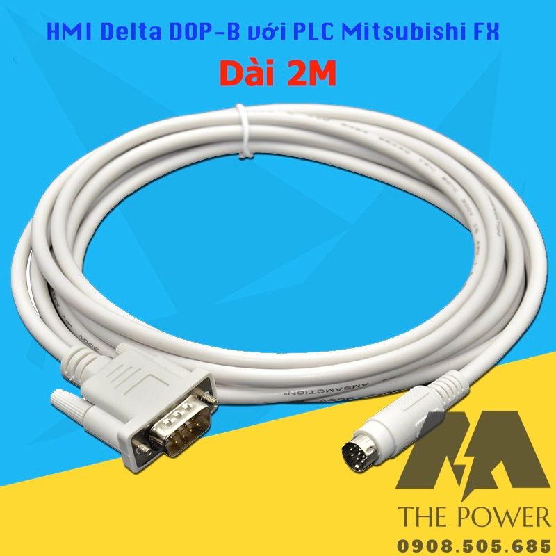 Cáp kết nối HMI DELTA họ DOP-B với PLC Mitsubishi FX
