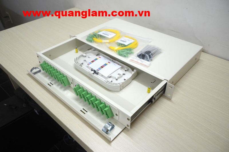 Hộp ODF khay trượt 24FO ( thanh đôi gắn Adapter Duplex )