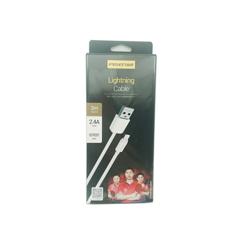 Cáp sạc USB - Lightning 2.4A 3m Pisen Chính hãng