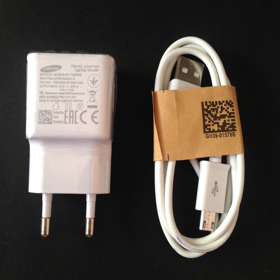 Bộ sạc Samsung sạc NHANH cốc + cáp 2A (Trắng) Zin LK