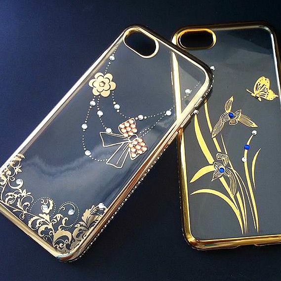 iPhone 7, 8- Ốp lưng dẻo viền màu đính đá (Nhiều mẫu)
