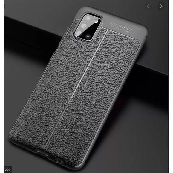 Ốp lưng dẻo vân da Auto Focus Samsung A52S (Đen)