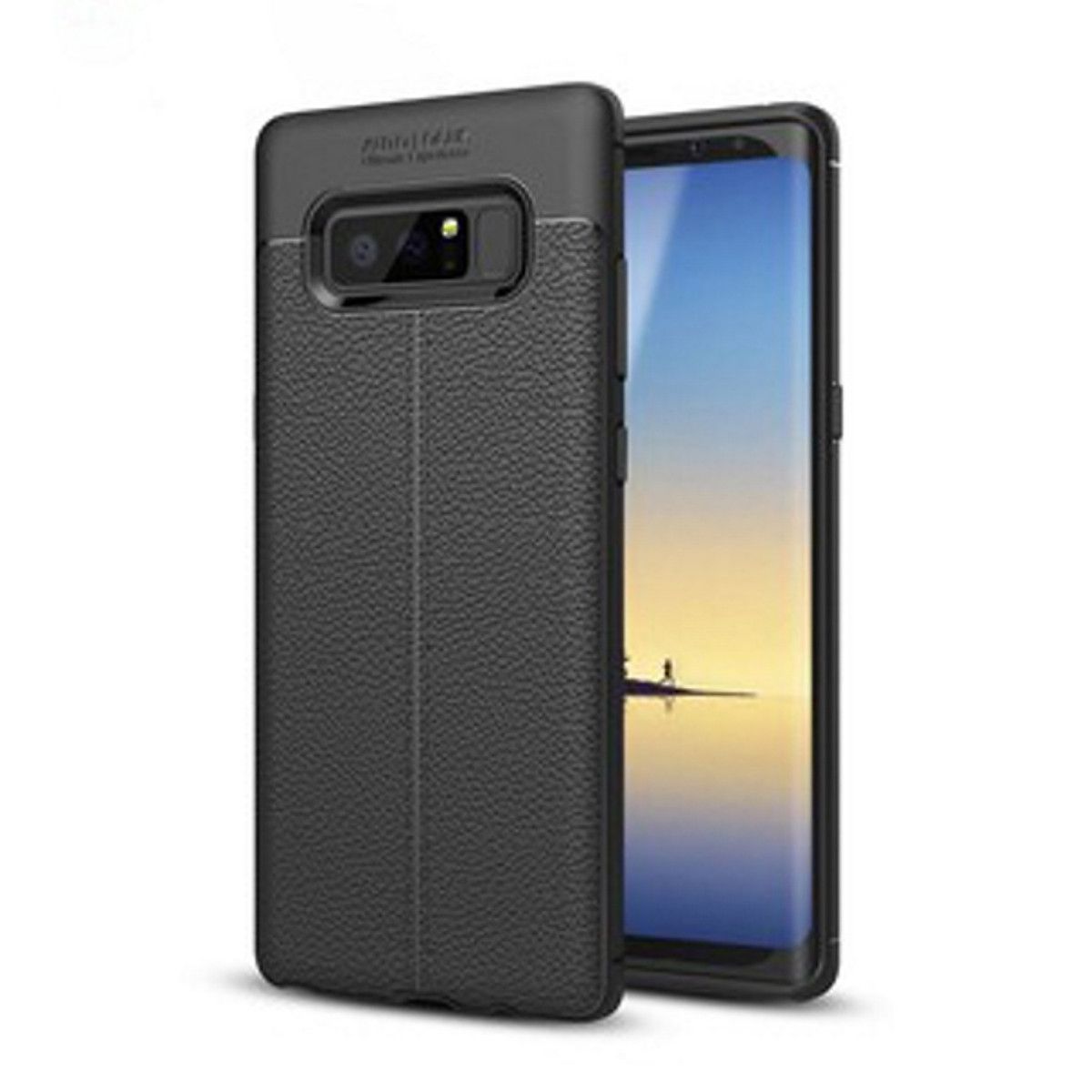 Ốp lưng dẻo vân da Auto Focus Samsung Note 8 (Đen)