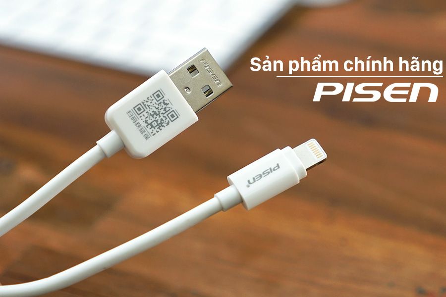 Cáp sạc USB - Lightning 2.4A 3m Pisen Chính hãng