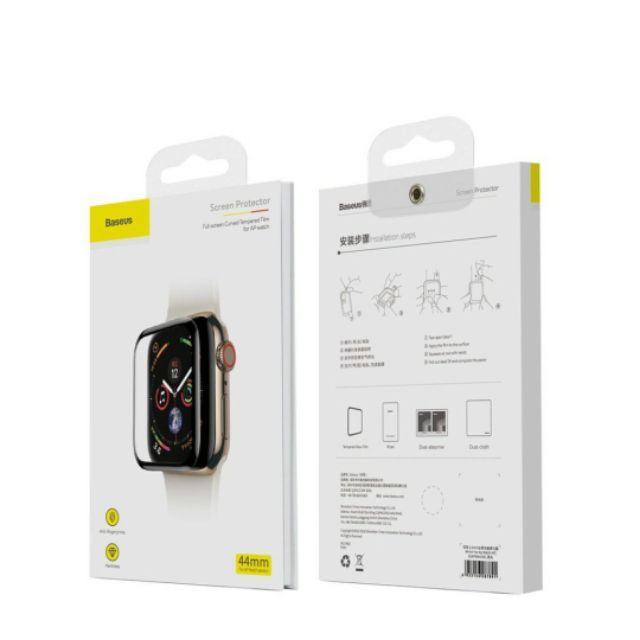 Cường lực dẻo full màn hình Apple Watch Size 44mm hiệu Baseus (Đen)