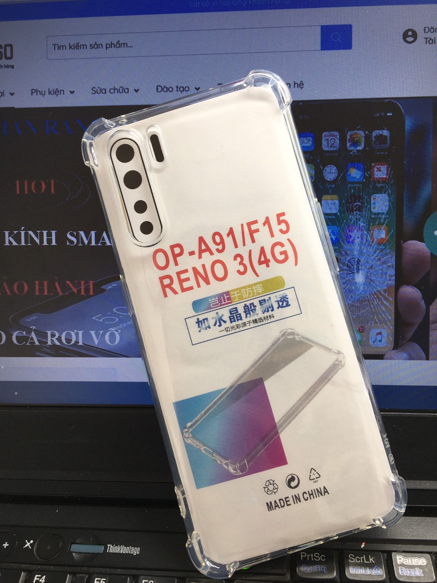 Ốp lưng chống sốc dẻo (Trong suốt) Oppo A91/ F15/ Reno 3