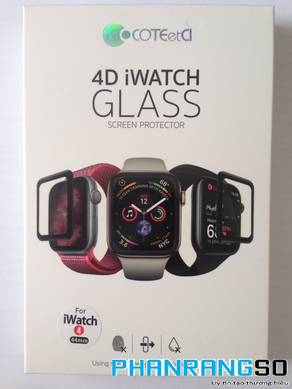 Cường lực full màn Apple Watch hiệu COTEetCI (Đen)