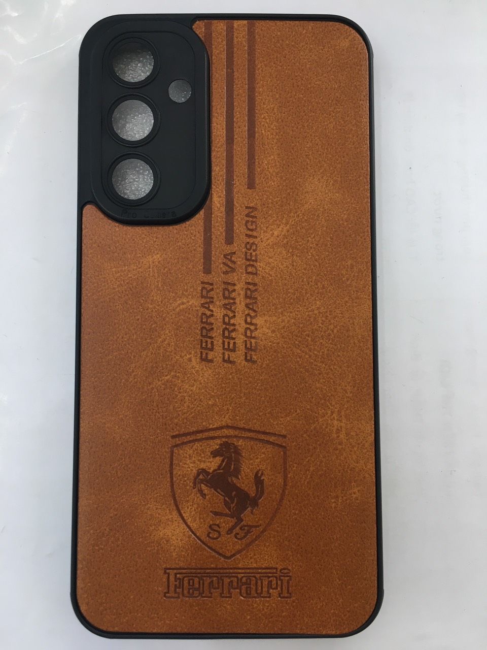 Ốp lưng giả da Ferrari Samsung A54 (Nâu)
