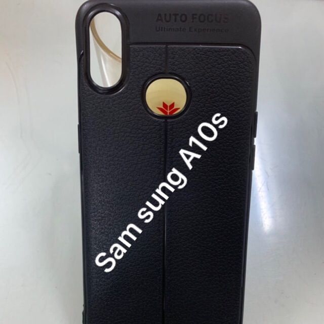 Ốp lưng dẻo vân da Auto Focus Samsung A10S (Đen)