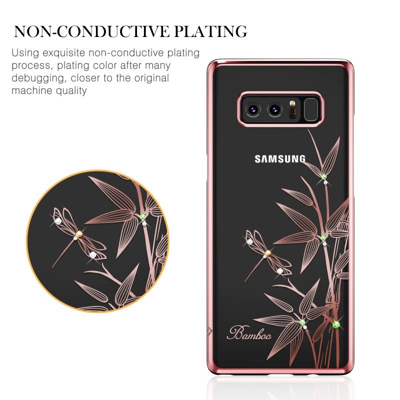 Samsung Note 8 - Ốp lưng cứng viền màu đính đá Kingxbar Chính hãng