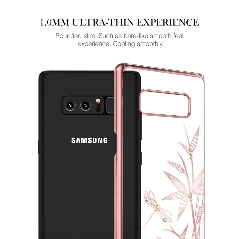 Samsung Note 8 - Ốp lưng cứng viền màu đính đá Kingxbar Chính hãng