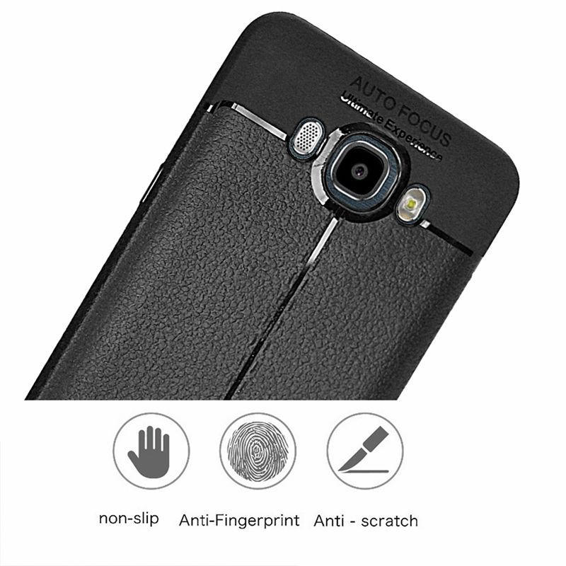 Samsung J5 2016 - Ốp lưng dẻo vân da Auto Focus (Xanh - Đen)