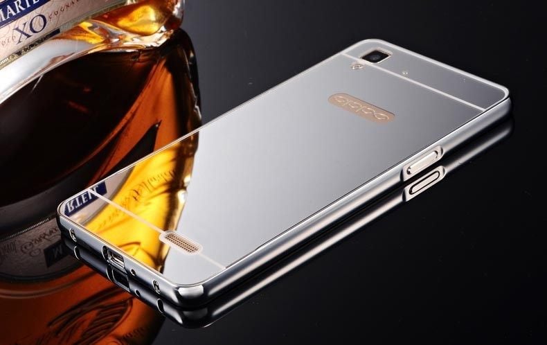 Oppo R7/ R7 Lite - Ốp lưng tráng gương viền nhôm