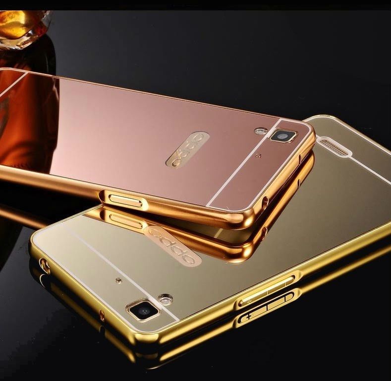 Oppo R7/ R7 Lite - Ốp lưng tráng gương viền nhôm
