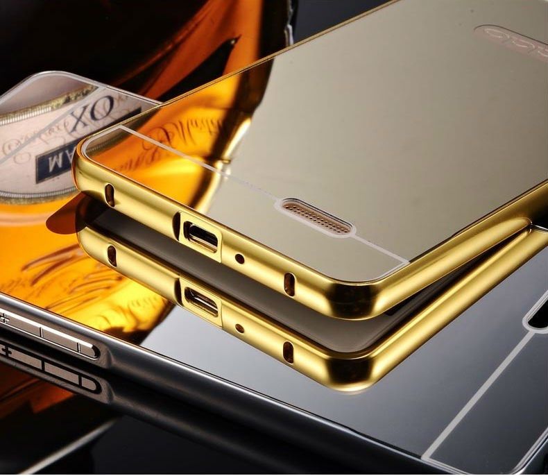 Oppo R7/ R7 Lite - Ốp lưng tráng gương viền nhôm