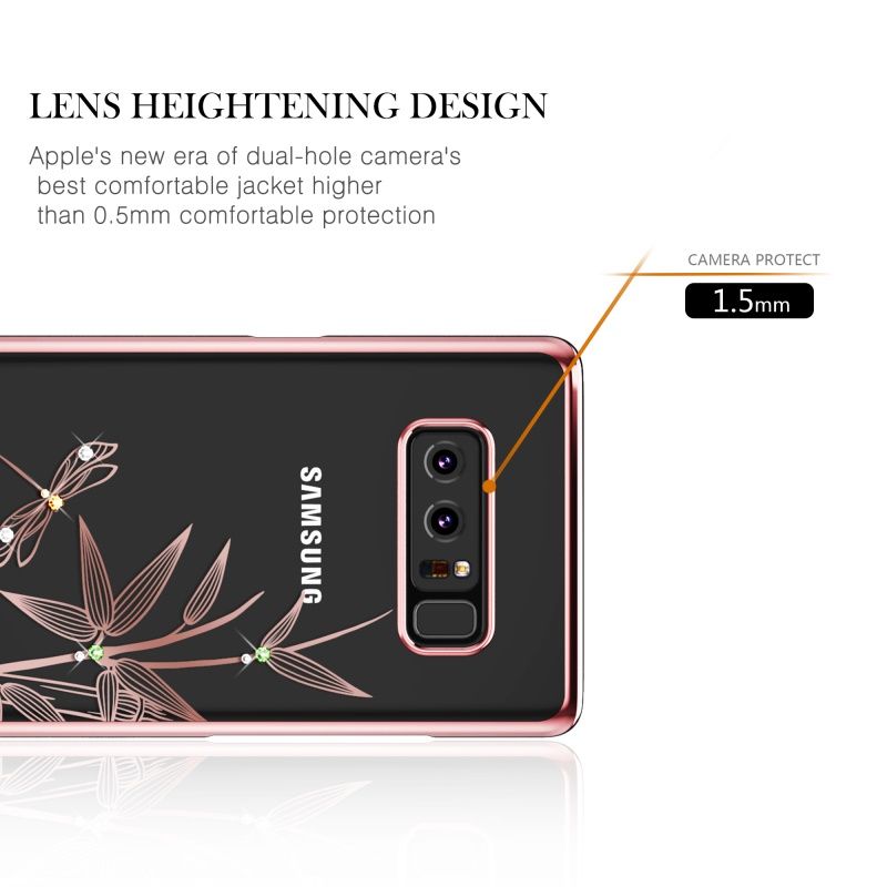 Samsung Note 8 - Ốp lưng cứng viền màu đính đá Kingxbar Chính hãng