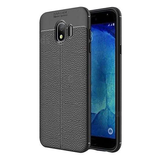 Ốp lưng dẻo vân da Auto Focus Samsung J4/ J4 Plus/ J4 Core (Đen)