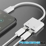  Jack chuyển đổi 2 trong 1 vừa sạc vừa cắm tai nghe 2 cổng Lightning cho iPhone 