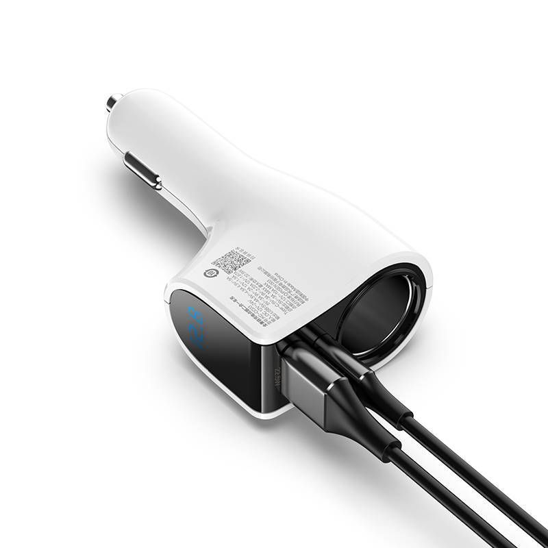 Tẩu sạc nhanh xe hơi 2 trong 1 Pisen chính hãng 22.5W