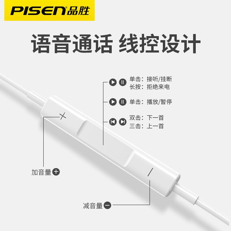 Tai nghe jack 3.5mm Pisen chính hãng XS100