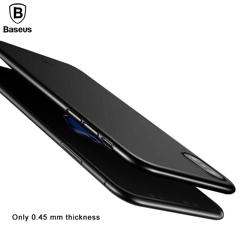iPhone X - Ốp lưng dẻo đen nhám siêu mỏng hiệu Baseus