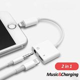  Jack chuyển đổi 2 trong 1 vừa sạc vừa cắm tai nghe cổng Lightning và Jack 3.5 dành cho iPhone. 