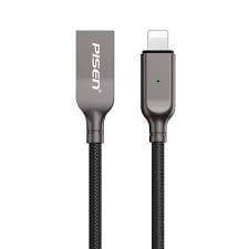 Cáp sạc nhanh Lightning tự ngắt dây dù 2.4A 1.2m Pisen chính hãng