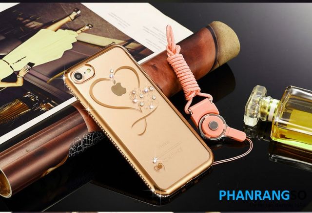 iPhone 7, 8- Ốp lưng dẻo viền màu đính đá (Nhiều mẫu)