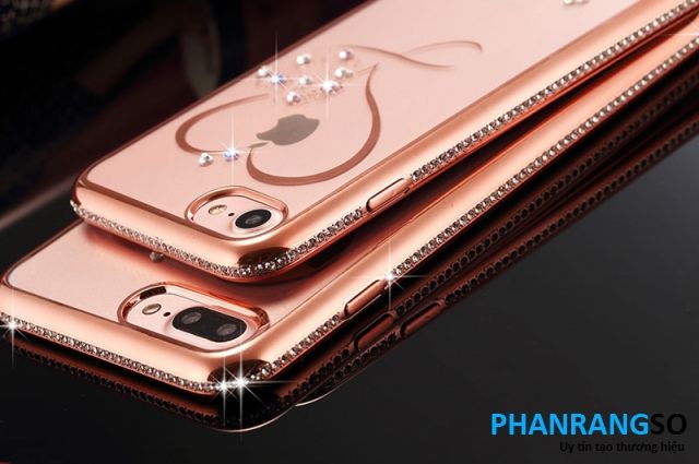 iPhone 7, 8- Ốp lưng dẻo viền màu đính đá (Nhiều mẫu)