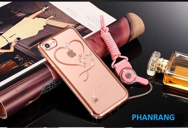 iPhone 7, 8- Ốp lưng dẻo viền màu đính đá (Nhiều mẫu)