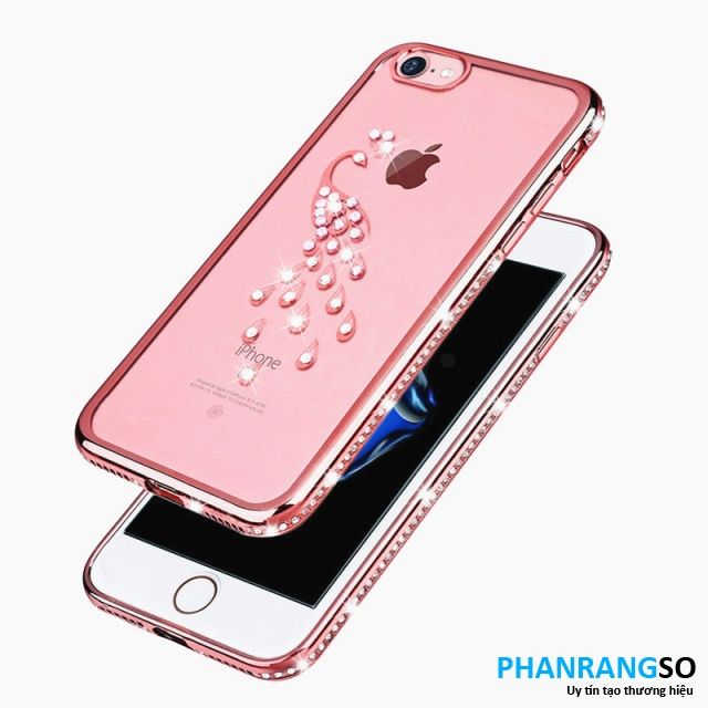 iPhone 7, 8- Ốp lưng dẻo viền màu đính đá (Nhiều mẫu)