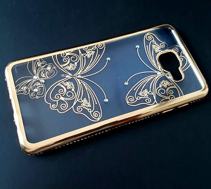 Samsung A7 2016 - Ốp lưng dẻo in hình viền màu đính đá