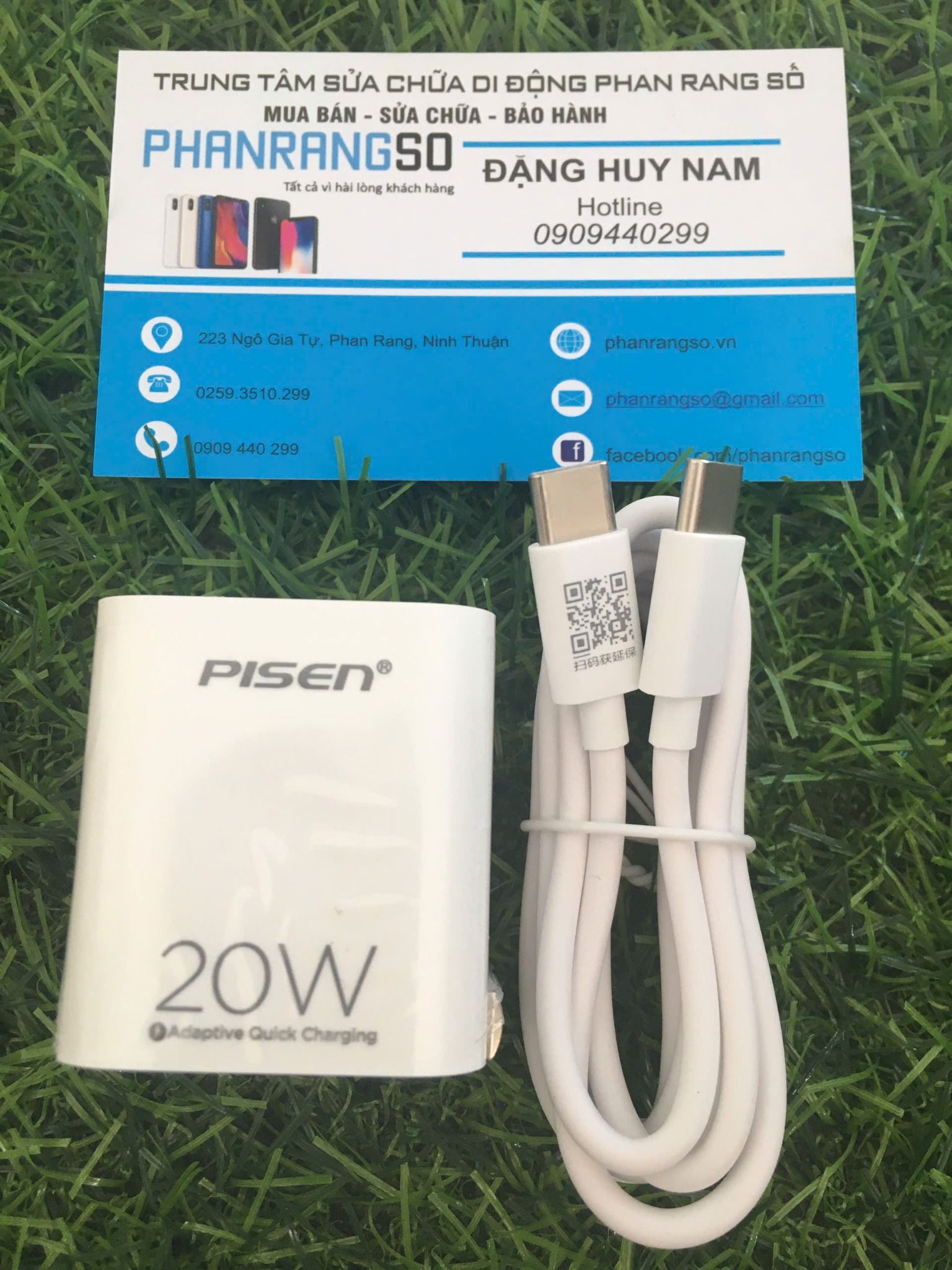 Bộ sạc nhanh Type C - Type C 20w Pisen chính hãng (Trắng)