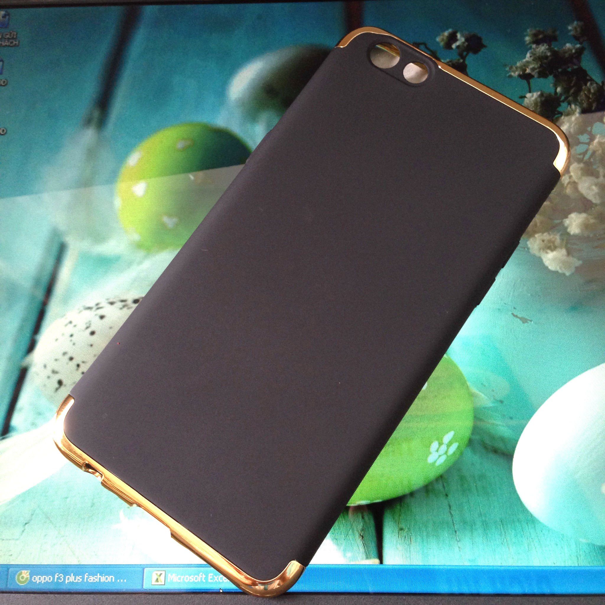Ốp lưng cứng màu viền vàng 2 đầu Oppo F3 Plus (R9s Plus)