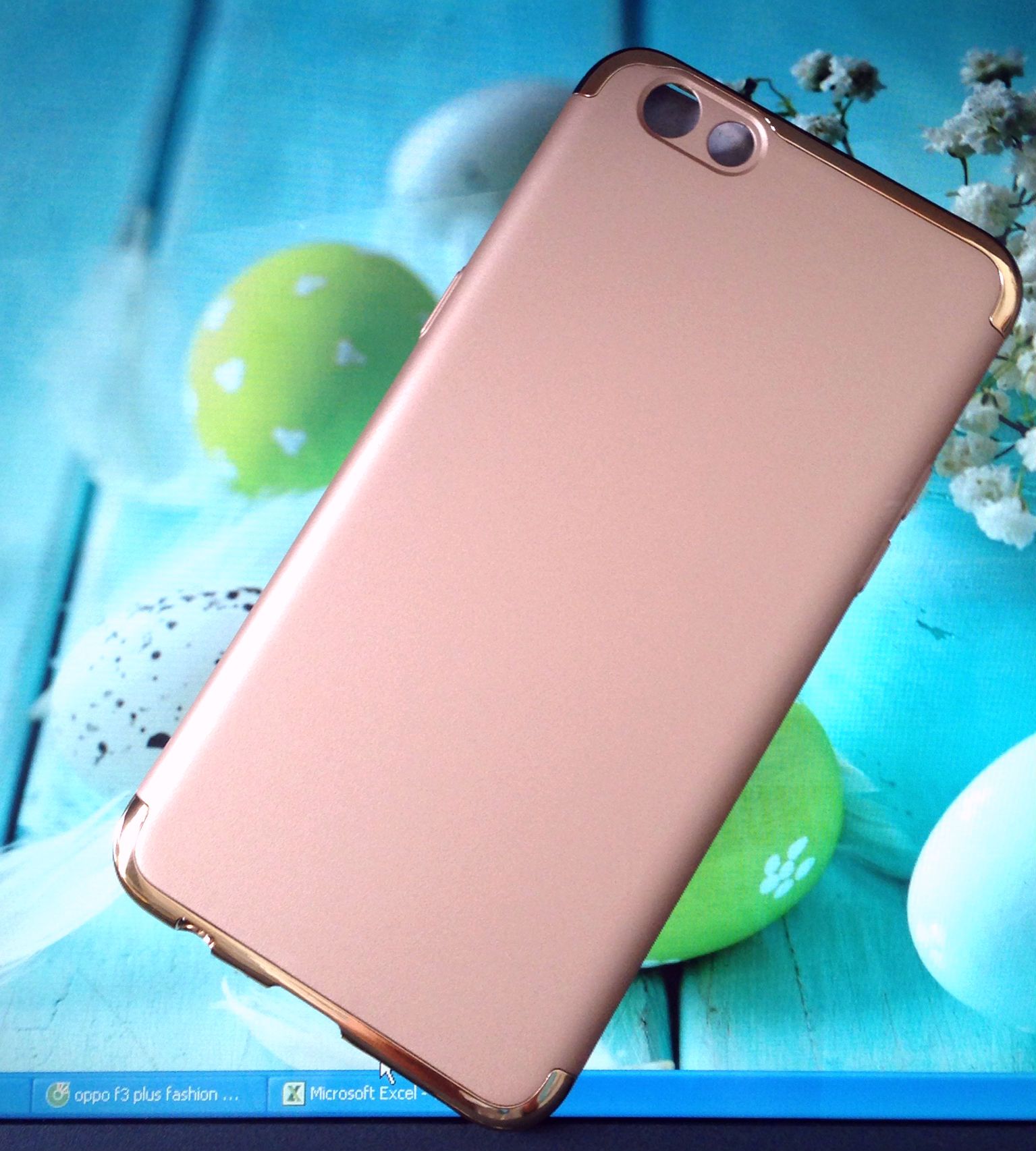  Ốp lưng cứng màu viền vàng 2 đầu Oppo F3 Plus (R9s Plus) 