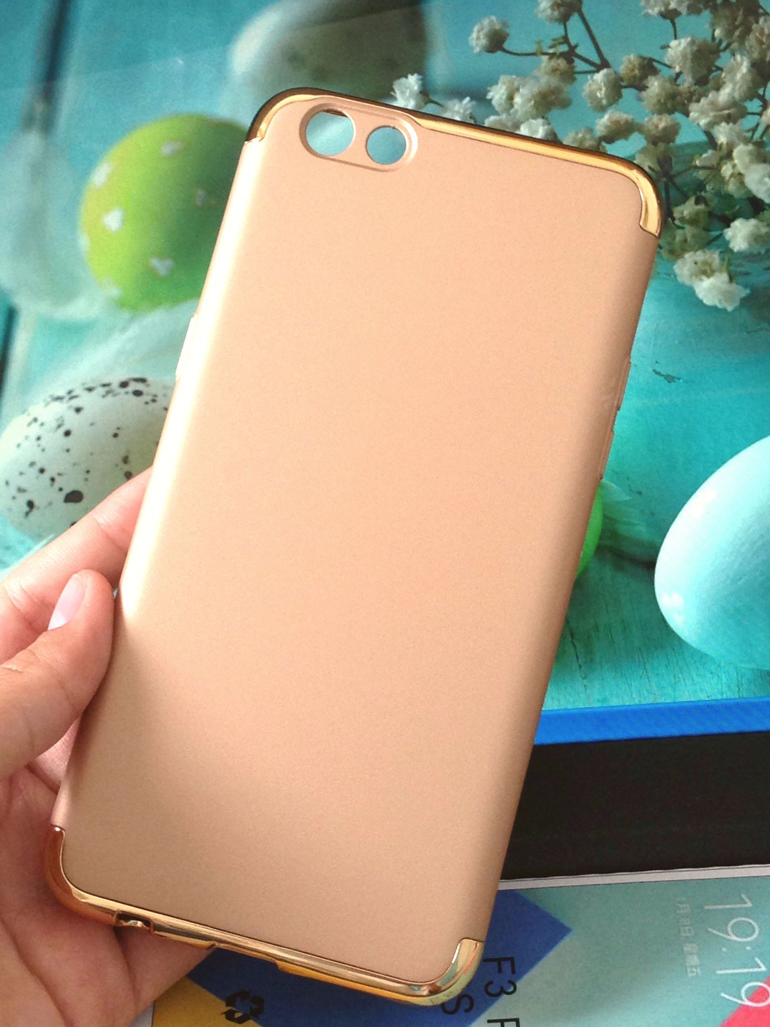 Ốp lưng cứng màu viền vàng 2 đầu Oppo F3 Plus (R9s Plus)