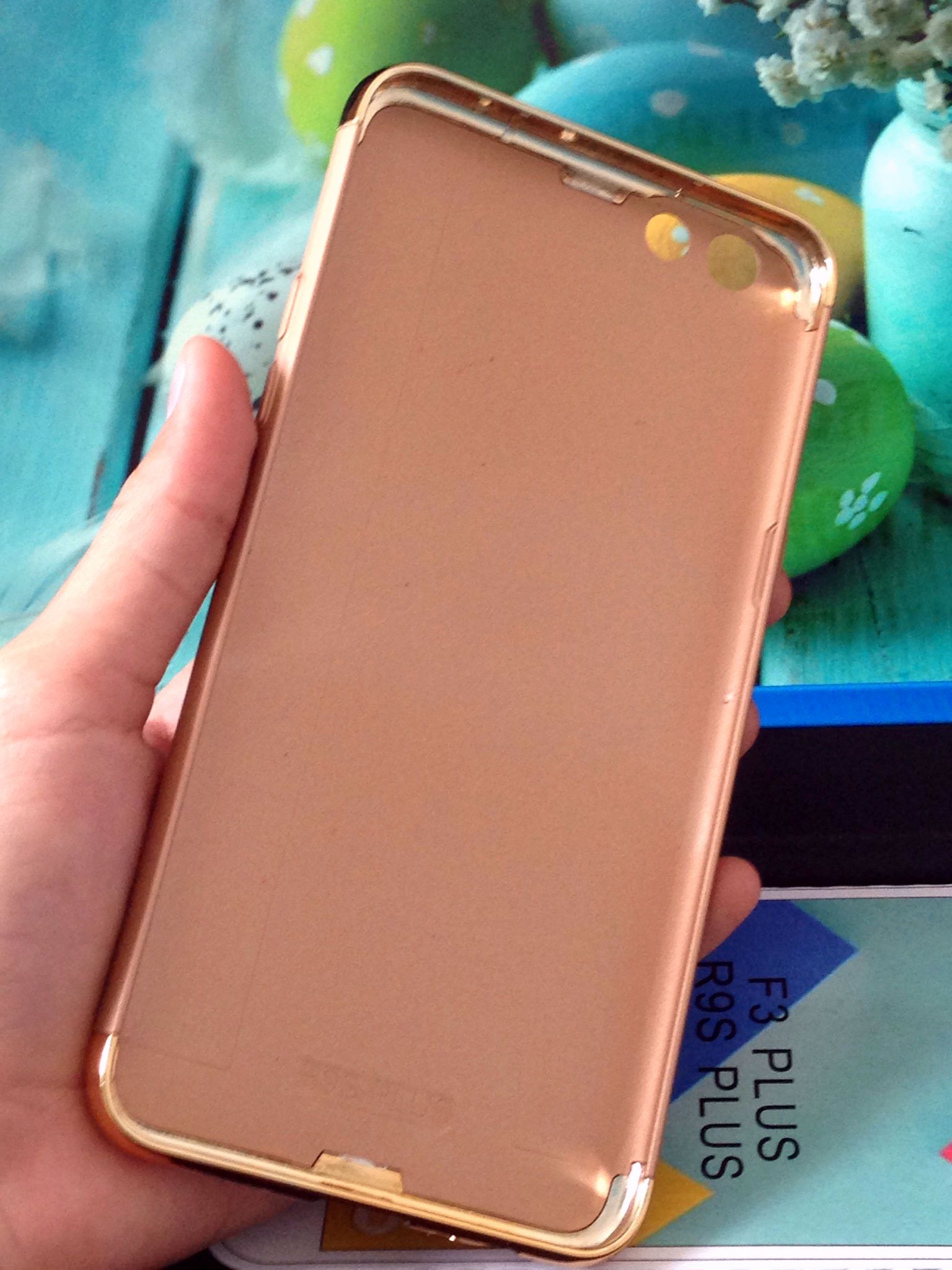 Ốp lưng cứng màu viền vàng 2 đầu Oppo F3 Plus (R9s Plus)