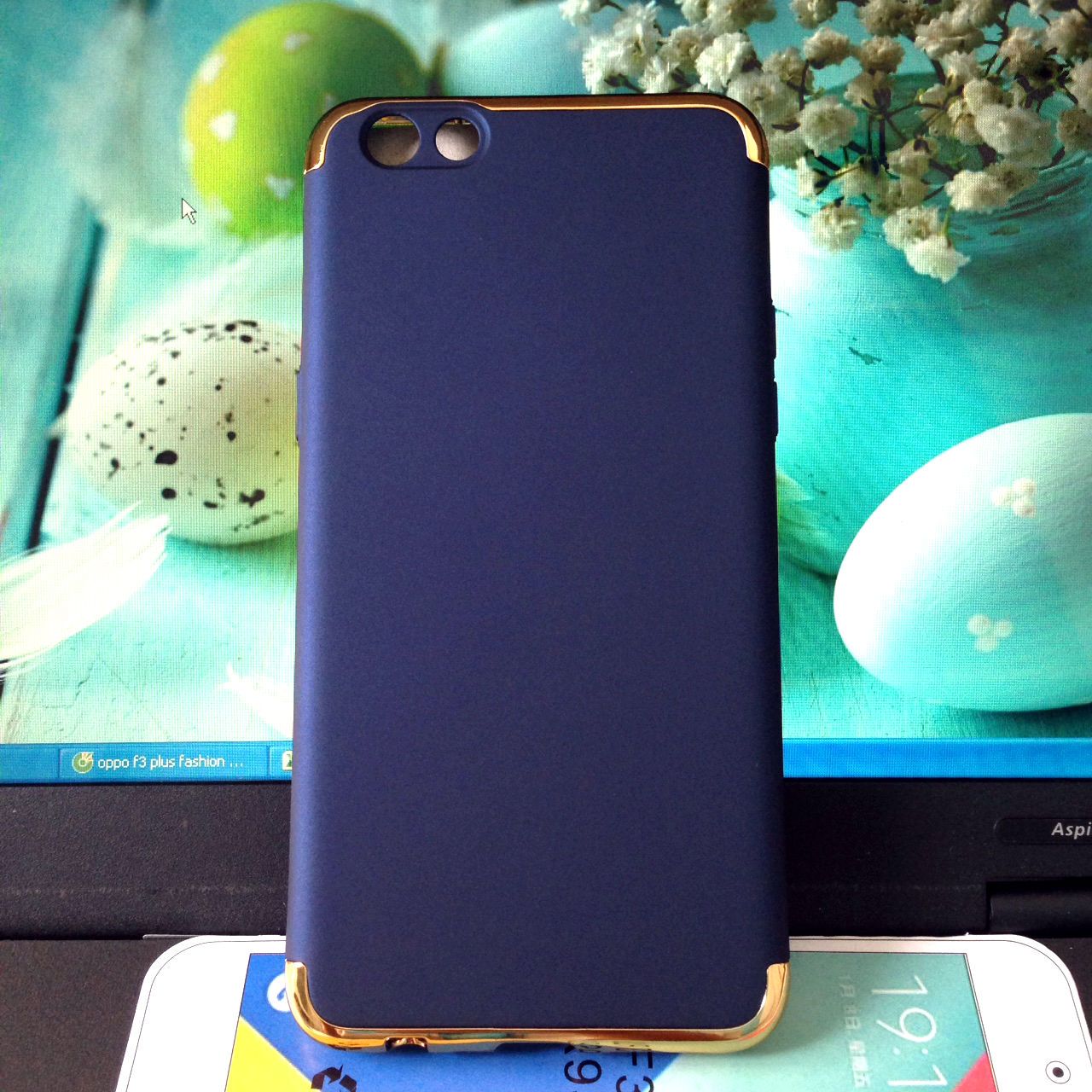 Ốp lưng cứng màu viền vàng 2 đầu Oppo F3 Plus (R9s Plus)
