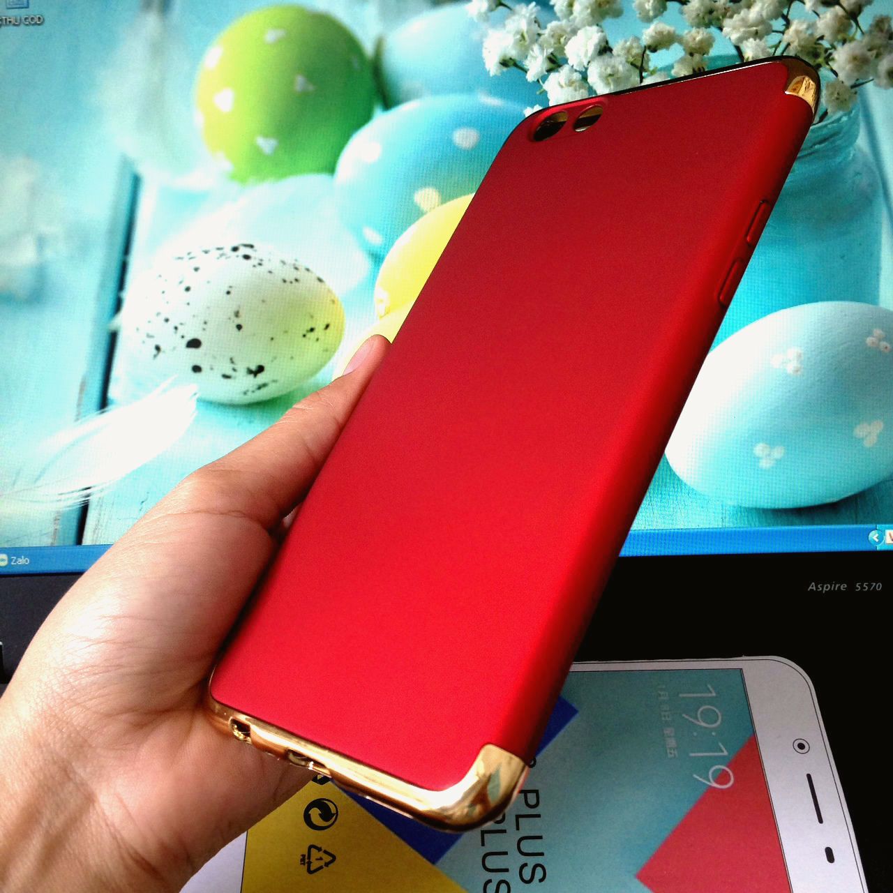 Ốp lưng cứng màu viền vàng 2 đầu Oppo F3 Plus (R9s Plus)