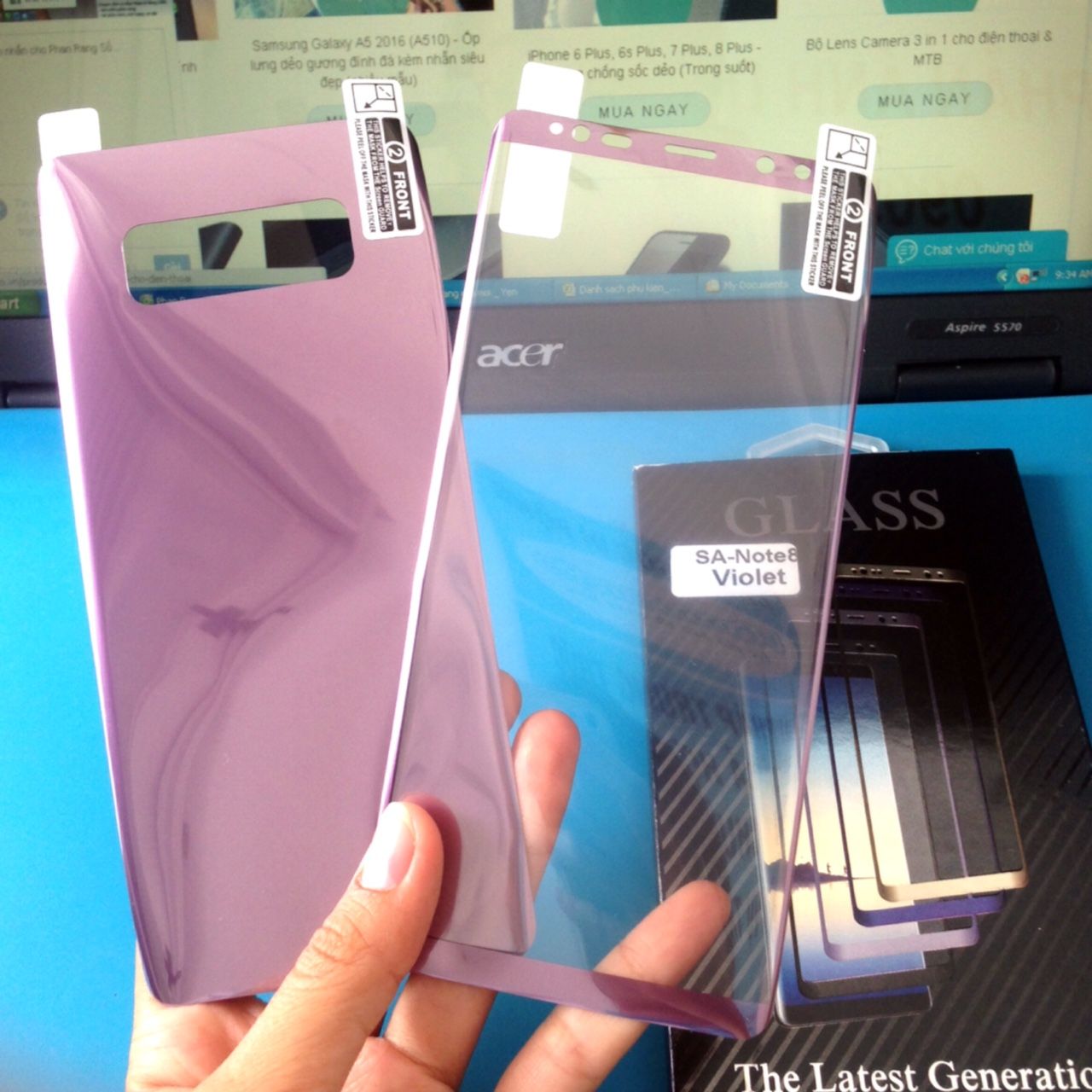  Samsung Note 8 - Bộ miếng dán PET dẻo 2 mặt trước sau (Nhiều màu) 