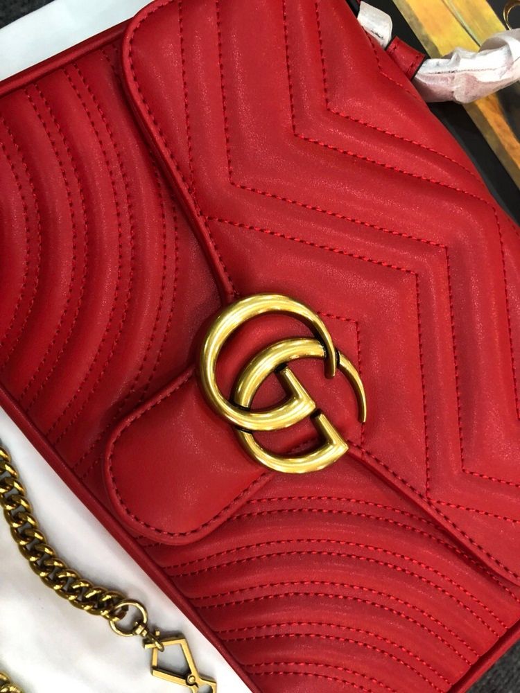 Túi Xách Gucci Cặp Marmont Hàng Super Màu Đỏ Đẹp