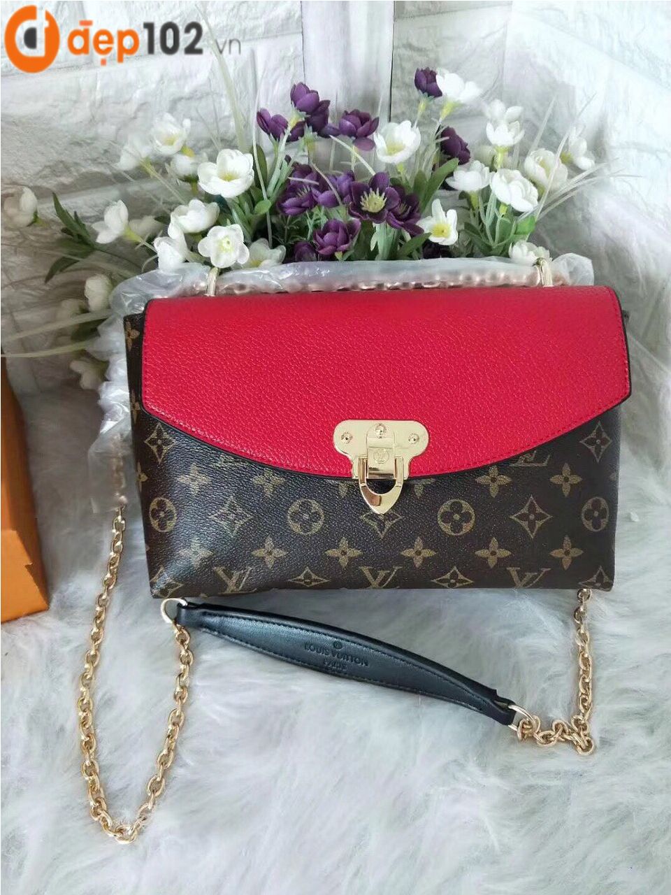 Túi Xách Lv Hàng Super Sale Màu Đỏ Đẹp